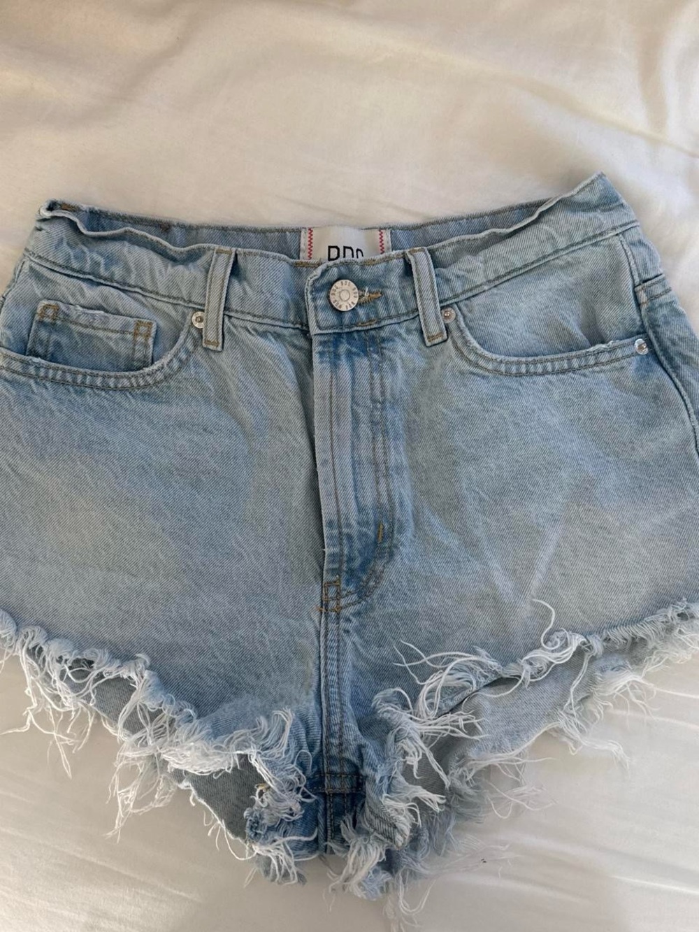 BDG Light Blue Distressed High-Rise Denim Jean Shorts